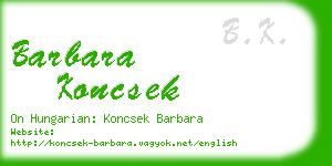 barbara koncsek business card